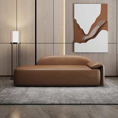 Nishu Faux Leather Chaise Lounge