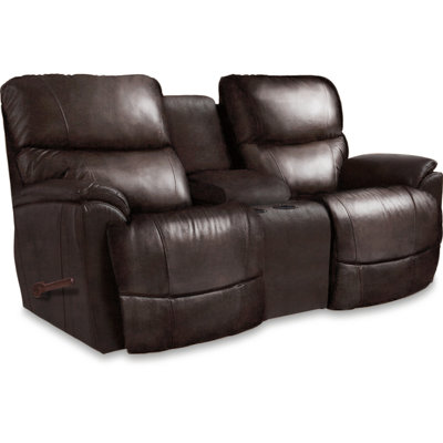 Trouper Leather Reclining Loveseat w/ Console -  La-Z-Boy, 449724 LB172779 FN 000