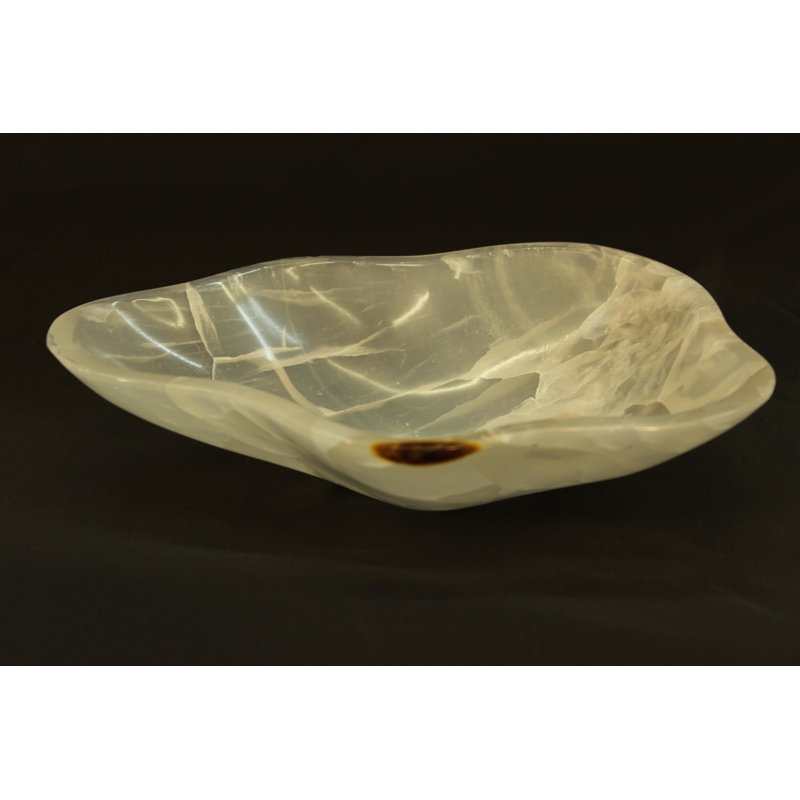 Petit centre de table en onyx blanc