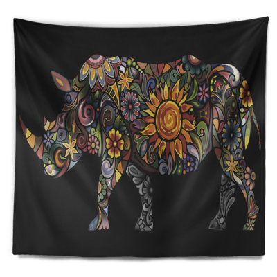Tapisserie de rhinocéros gai Animal