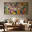 Grand art mural sur toile encadré - Décor floral abstrait coloré - 60 po x 20 po, 60 po x 30 po-975290064-975290066