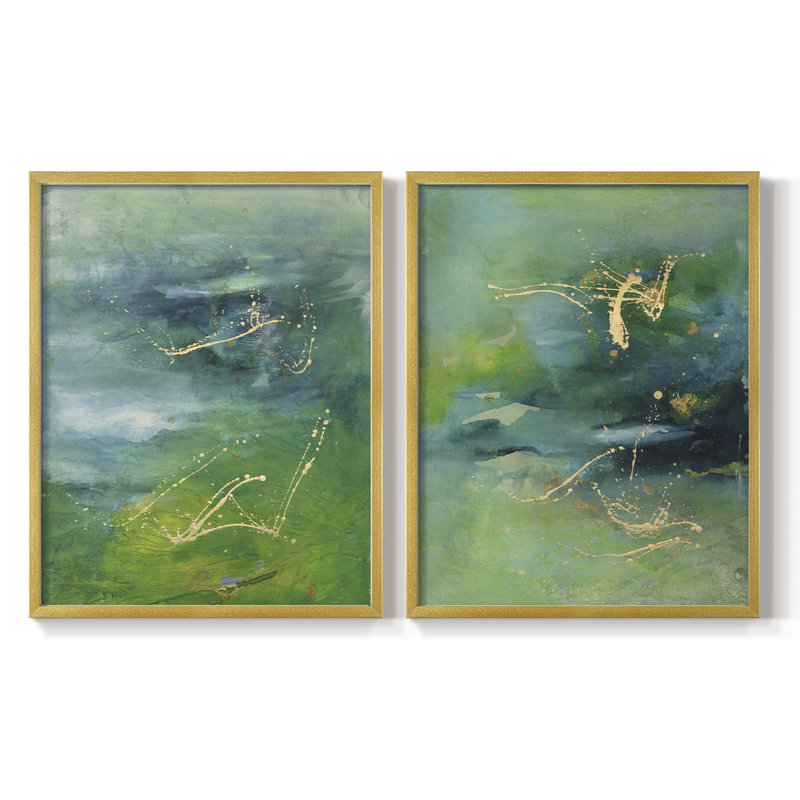 Impression encadrée Peaceful Diptych I-Premium - prêt à être accroché - pas de clous requis - pas de clous requis