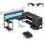 Lymon Adjustable L-Shaped Metal Base Computer Desk with Power Outlet-1946423937