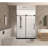 Frameless Shower Door 56-60 "W X 76" H, 1/4 "(6 Mm) Clear Tempered Glass, Explosion Proof Film, Stainless Steel Handle, Matte Black-123210141