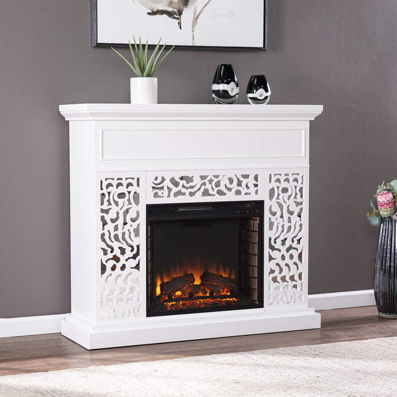 Kamiah 45.75'' W White Electric Fireplace