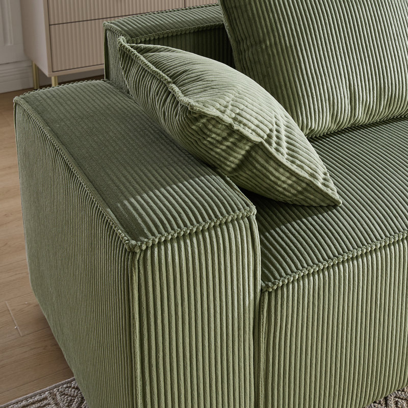 Canapé Makassar, Olive Green Corduroy