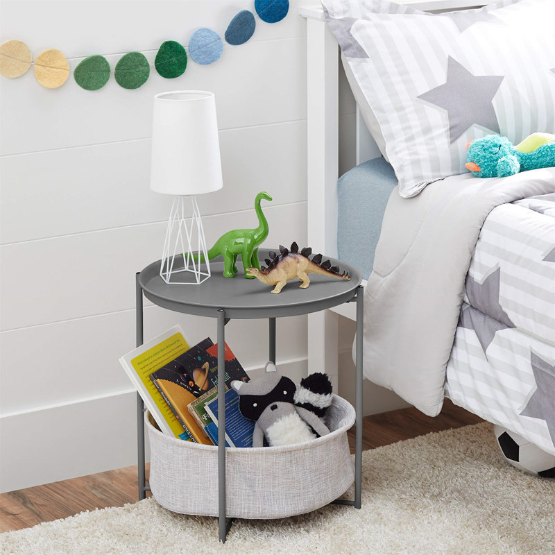 Avionna End Table, Grey/Brown/Blue
