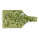 Ambesonne Bones Tempered Glass Cutting Board Woodcut Style Dinosaur Fossil Fawn Khaki