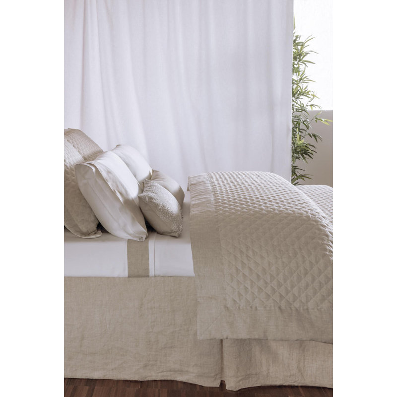 Linen Tailored Bed Skirt, Twin, Brown