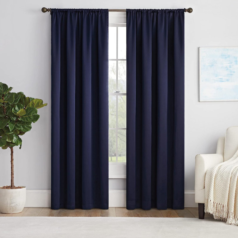 Rideau obscurcissant avec passe-tringle Eclipse Thermapanel, L 54 po x L 63 po, Bleu marine