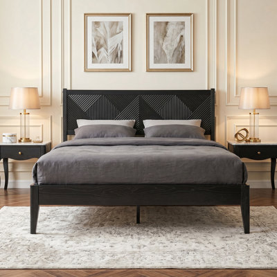 Averin King Size Solid Wood Platform Bed Frame