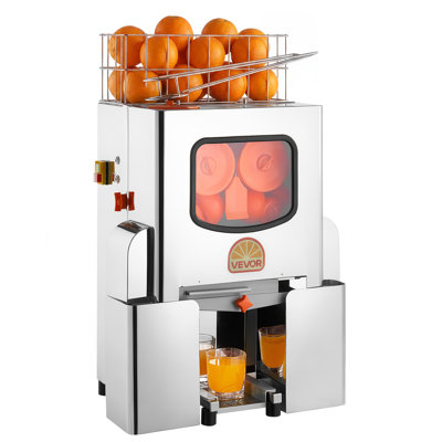 Presse-agrumes commercial, presse-jus électrique orange de 120 W, presse-fruits orange en acier inoxydable pour 20 par minute, extracteur de citrons et de grenades avec seau