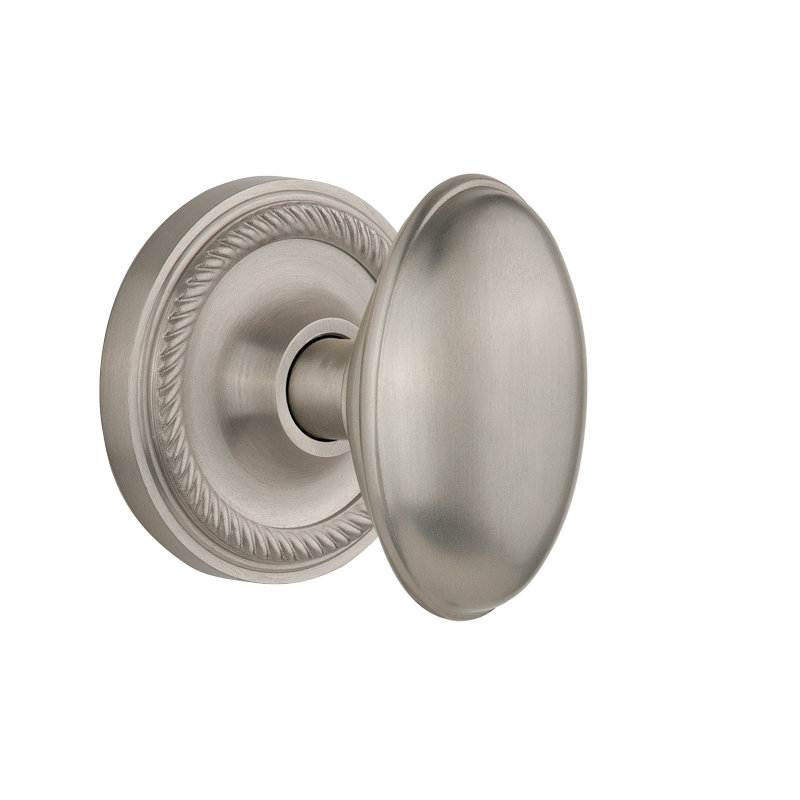 Rope Rosette with Homestead Door Knob, 2-3/4”, Satin Nickel