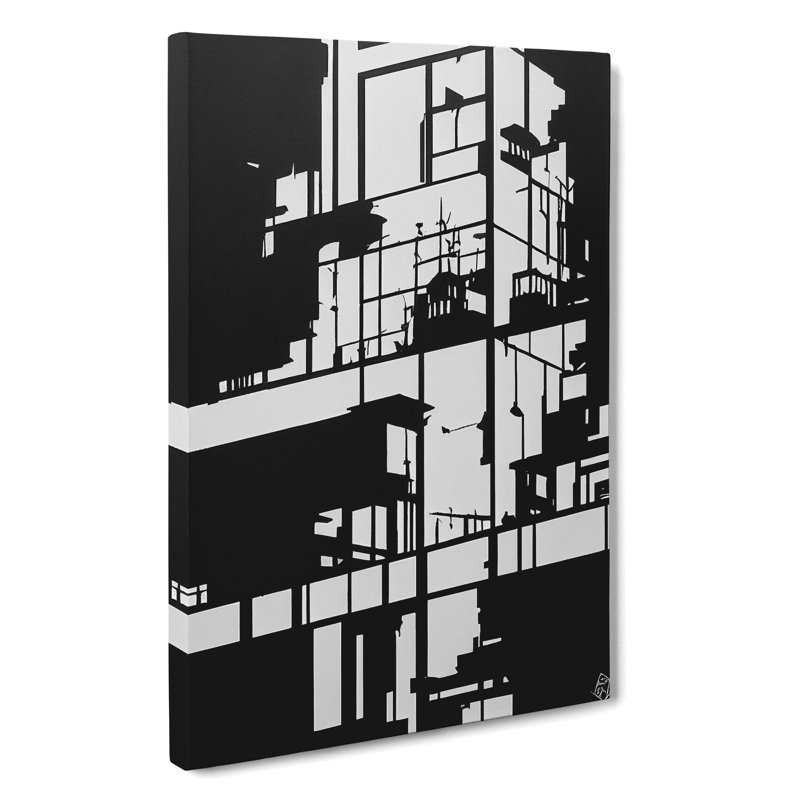 Monochrome Architecture - Wrapped Canvas Print, 76cm H x 50cm W x 3cm D