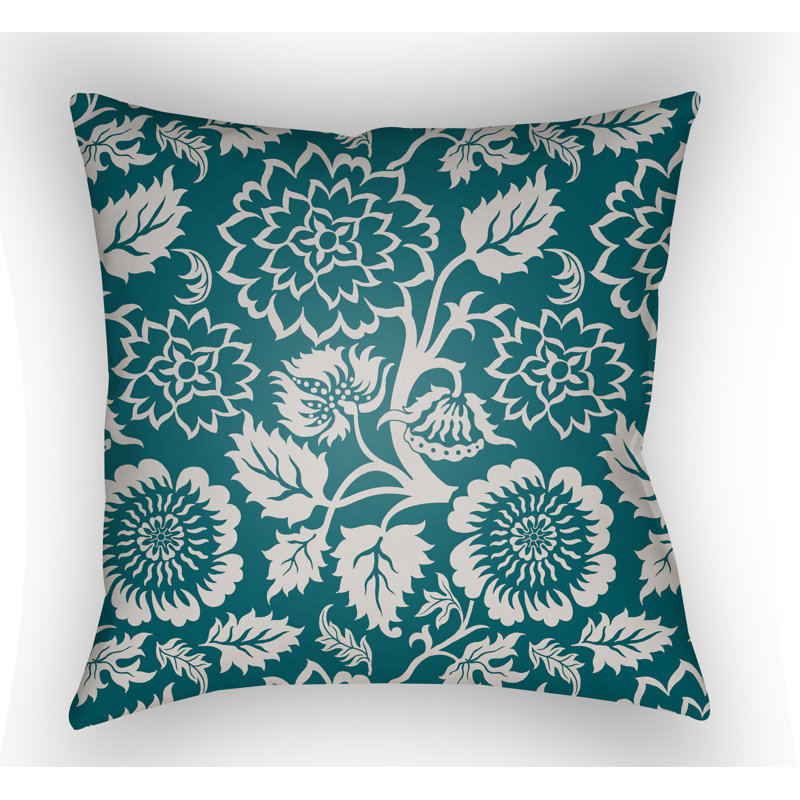Moody Floral Floral Throw Pillow, 18" H x 18" W x 1" D, Tan