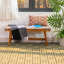 Banc d'extérieur en bois massif avec coussin