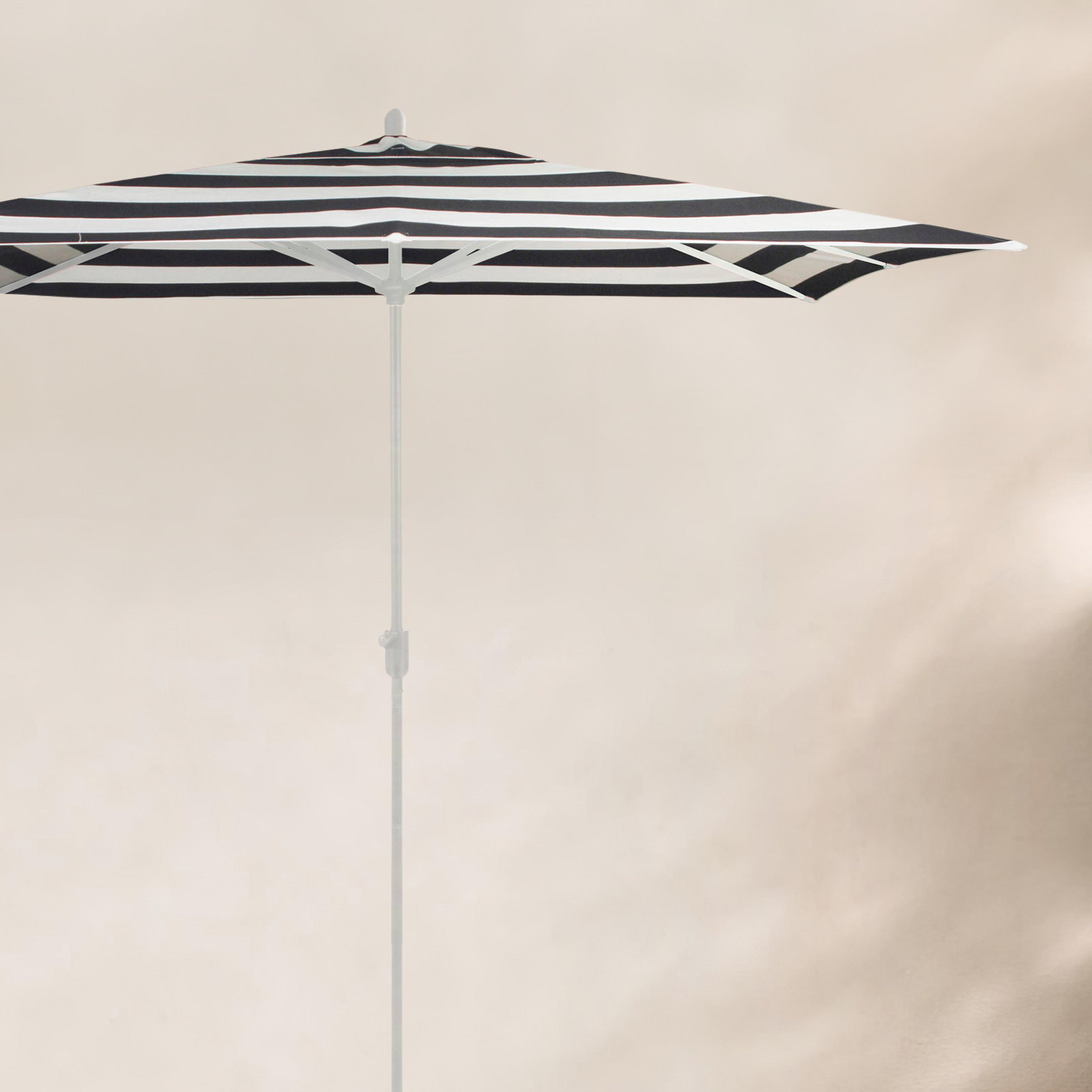 Olivier 9.7' Umbrella, White Sand, Black Stripe Sunbrella®