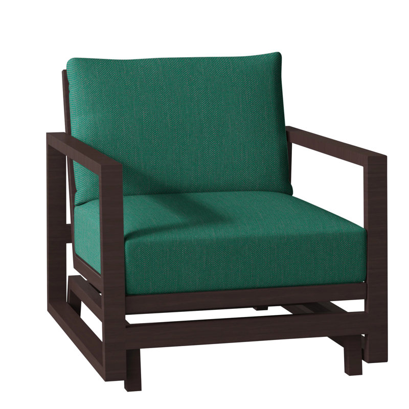 Avondale Patio Lounge Chair with Cushions, Cabana Stripe Midnight, Avondale Aluminum #60 Oak, No Welt