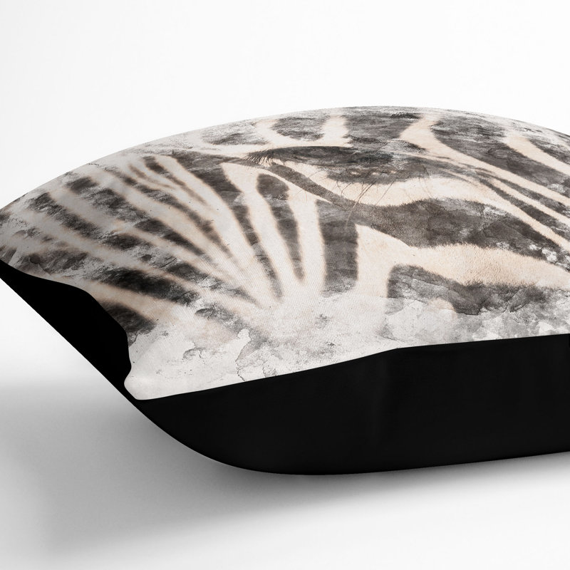 Animal Print Square Throw Cushion, Black, 55cm H x 55cm W x 20cm D