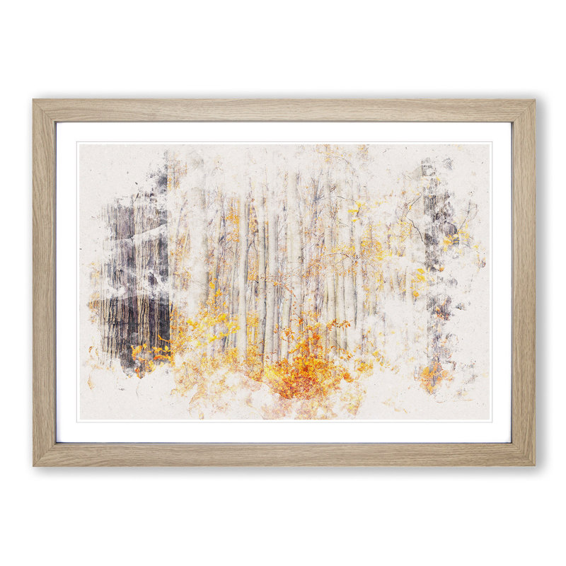 Orange Forest - Picture Frame Graphic Art Print, Oak Framed, 45cm H x 63cm W x 2cm D