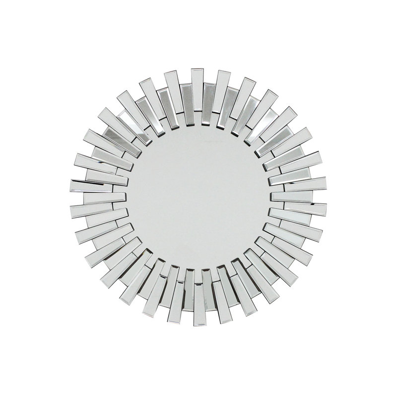 Rachon Glass Sunburst Mirror, 24" x 24"