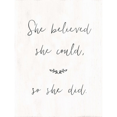 " She Believed She Could "