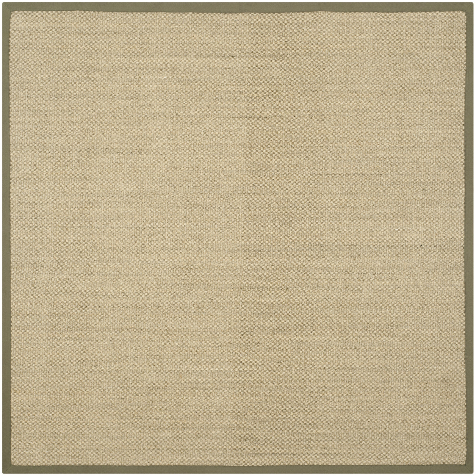 Auckland Jute/Sisal Beige/Green Area Rug, Square 6'