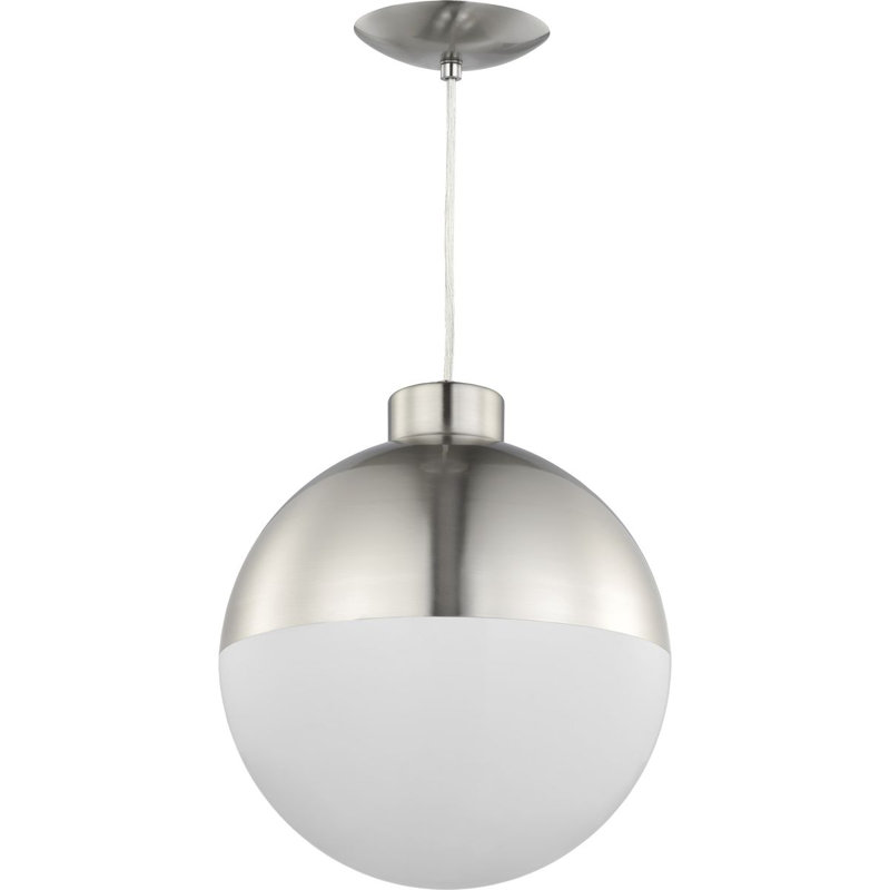 Chris 1 - Light LED Single Pendant, Brushed Nickel, 13.5" H x 11.6" W x 11.6" D