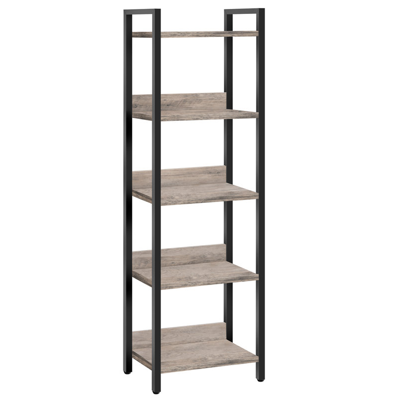  5-Tier 51.6"H x 13"W Bookshelf, Bookcase, Shelves Organizer For Small Spaces, Storage Shelf Organizer, For Living Room, Bedroom, Study, Balcony,Greige