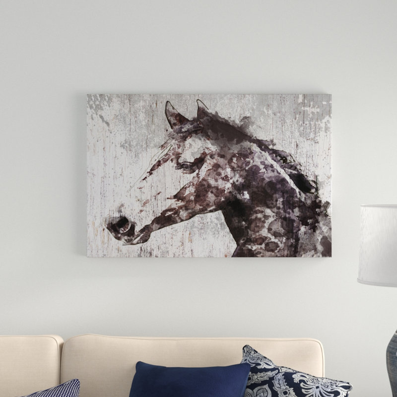 « acier dust cheval », reproduction d’art sur toile tendue, H 24 po x l 36 po x P 1,5 po