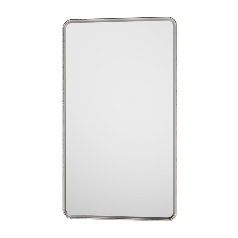 Beveled Bathroom Vanity Mirror with Aluminum Frame, Wall Accent Mirror, Tempered Glass, Matte Black, 40" x 30"