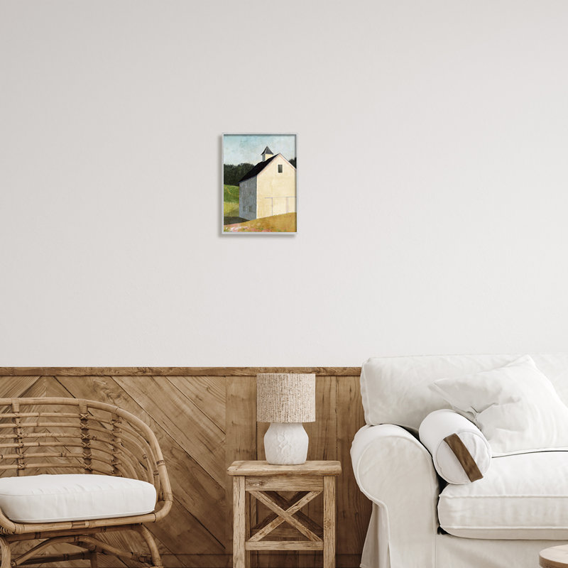 Gray Framed Countryside Hills Barn Canvas Print, 11 x 14
