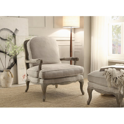Chaise rembourrée formelle de luxe, siège et dossier moelleux rembourrés de tissu texturé en bois massif 1pc