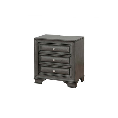 Table de chevet en bois massif 1 pièce Nickel