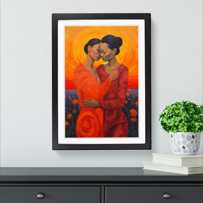 XYZ-FRM-V1223-6309 Two Women in Love Colour Field No.2 1 Piece Single Picture Frame Wall Art