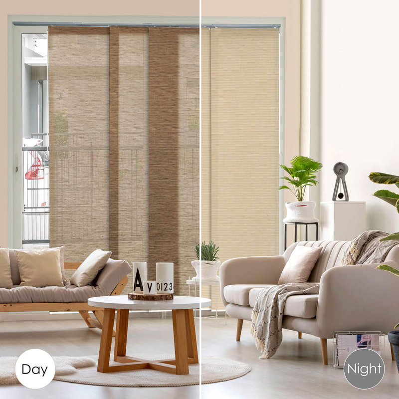 Sharmaine Authentic Loomed Jute Adjustable Sliding Panel Sheer Vertical Blind, Yoga