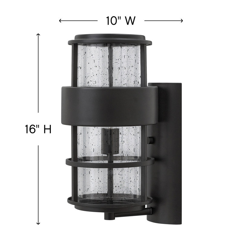 Saturn LED Outdoor Flush Mount, 60W Medium, Satin Black, 12" H x 6" W x 7.5" D