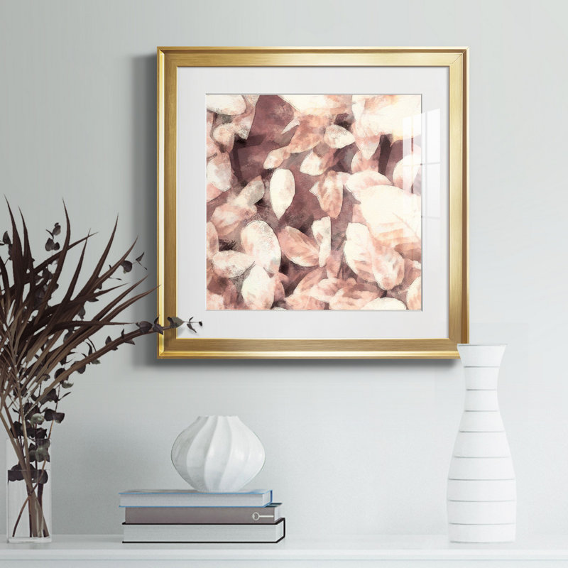 Impression encadrée sur mesure personnalisée «Ocean Cameo III» - prête à être accrochée, Papier encadré doré, Blanc