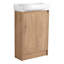 Meuble-lavabo de salle de bain avec lavabo 23 po - autoportant, look moderne, compact, portes, rangement compact sur pied, conception compacte et autoportante