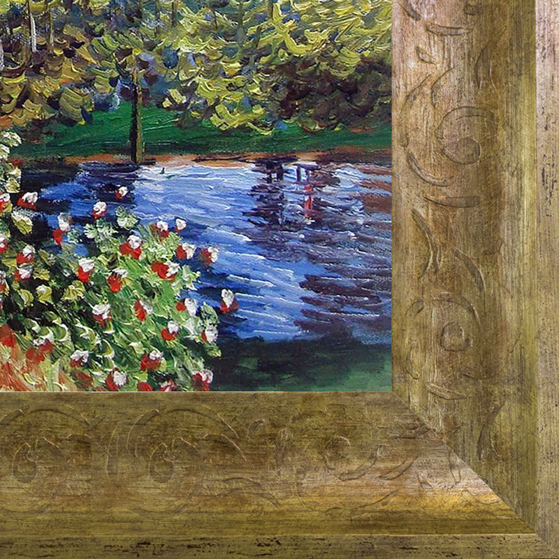 "Coin du jardin à Montgeron" par Claude Monet, peinture encadrée, H 23 po x l 27 po x P 2 po, Cadre Sirocco
