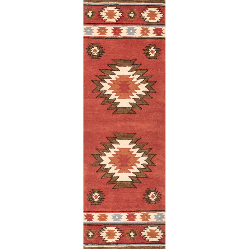Saphirra Wool Southwestern Indoor Rug, Runner 2'6" x 8'