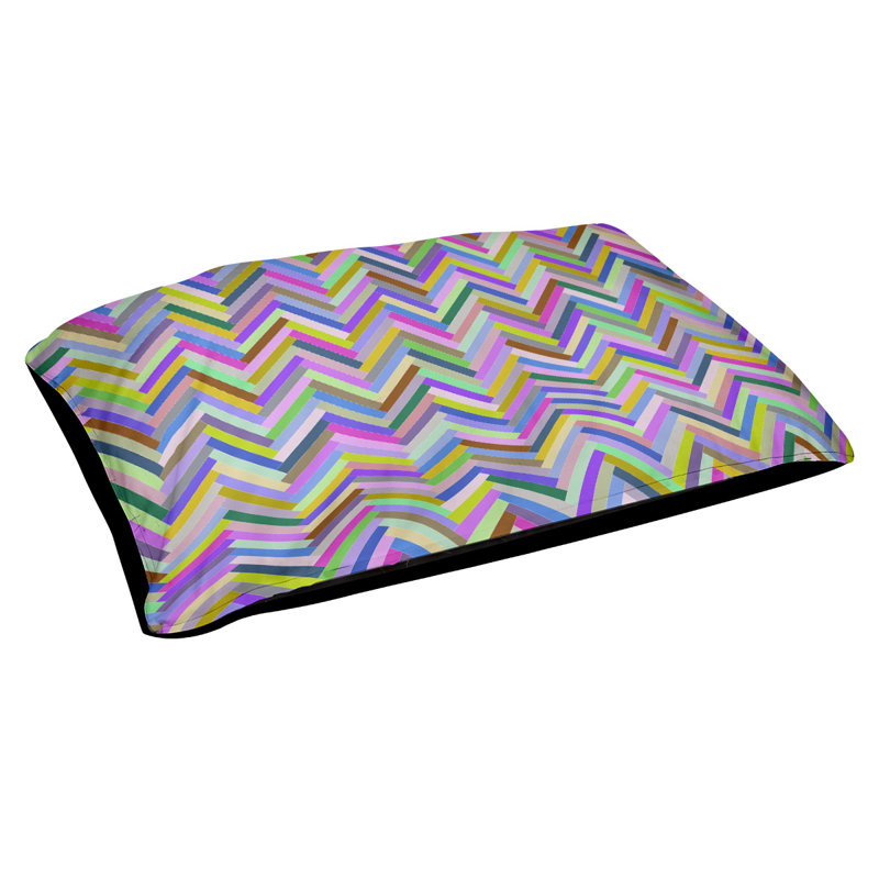 Coussin de lit pour chien chevrons Byrge, Grand (l 50 po x P 40 po x H 7 po), Mauve, Polyester