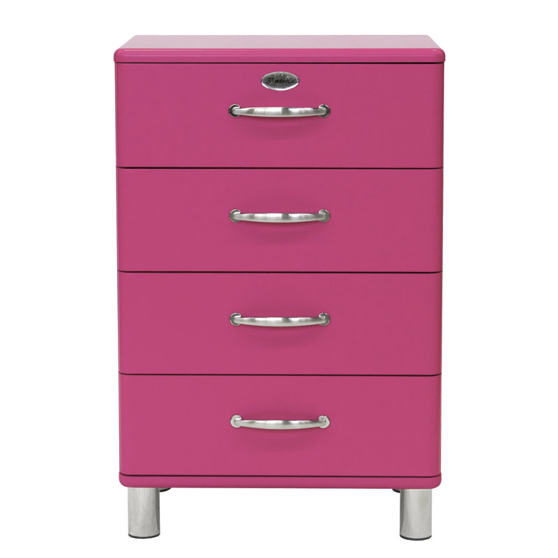 Commode 4 tiroirs Malibu, Fuchsia