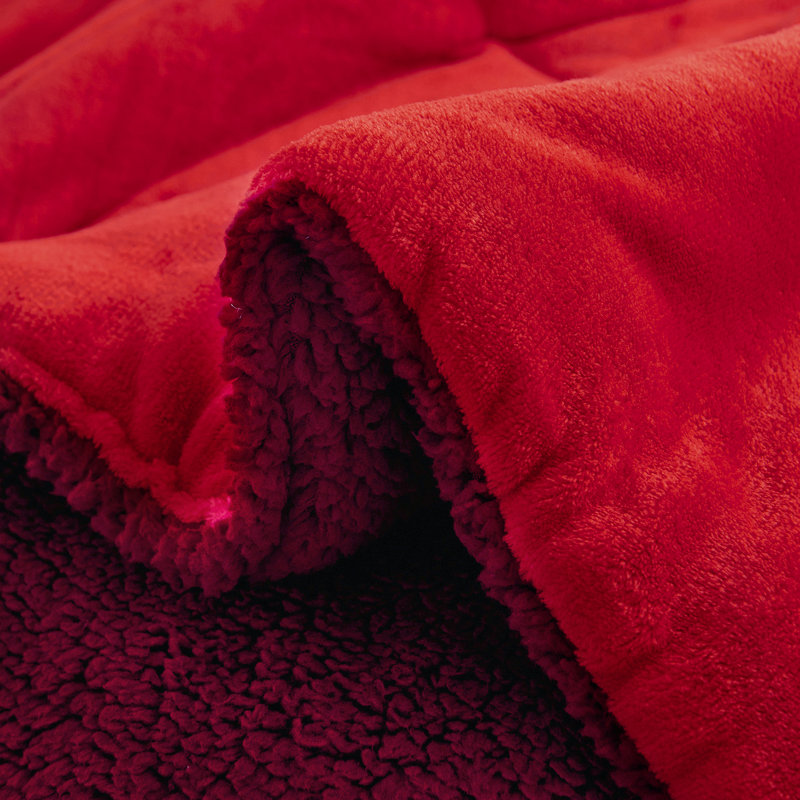 Couverture simple en molleton Sherpa, Rouge