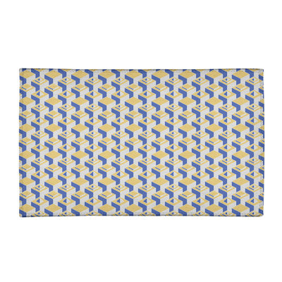 Tapis bleu/jaune skyscrapers