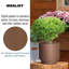 Slate Effect Reinforced Stone Outdoor Plant Pot, Frostproof Garden Flower Pot, Round Garden Planter with Drainage Holes-93635355-93635357