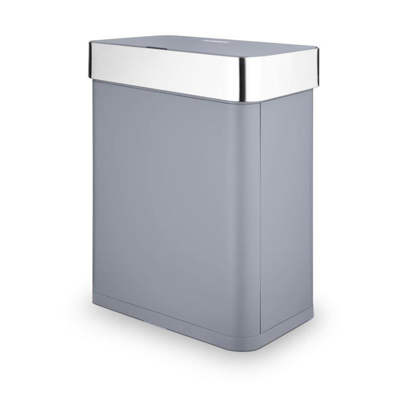 Tower Compact Sensor Bin, Large 60L, Hands Free Opening, Automatic Close, Retaining Ring, Grey
