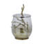 Grand pot Akra Mabrey, couvercle en forme de branche d'or, verre martelé brun 11 po