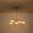 5-Light Ribbed Glass Modern Linear Chandelier