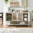 Rattan Sideboard Buffet Cabinet – 4-Door Storage with Adjustable Shelves, Boho Console for Kitchen or Hallway-1142673811